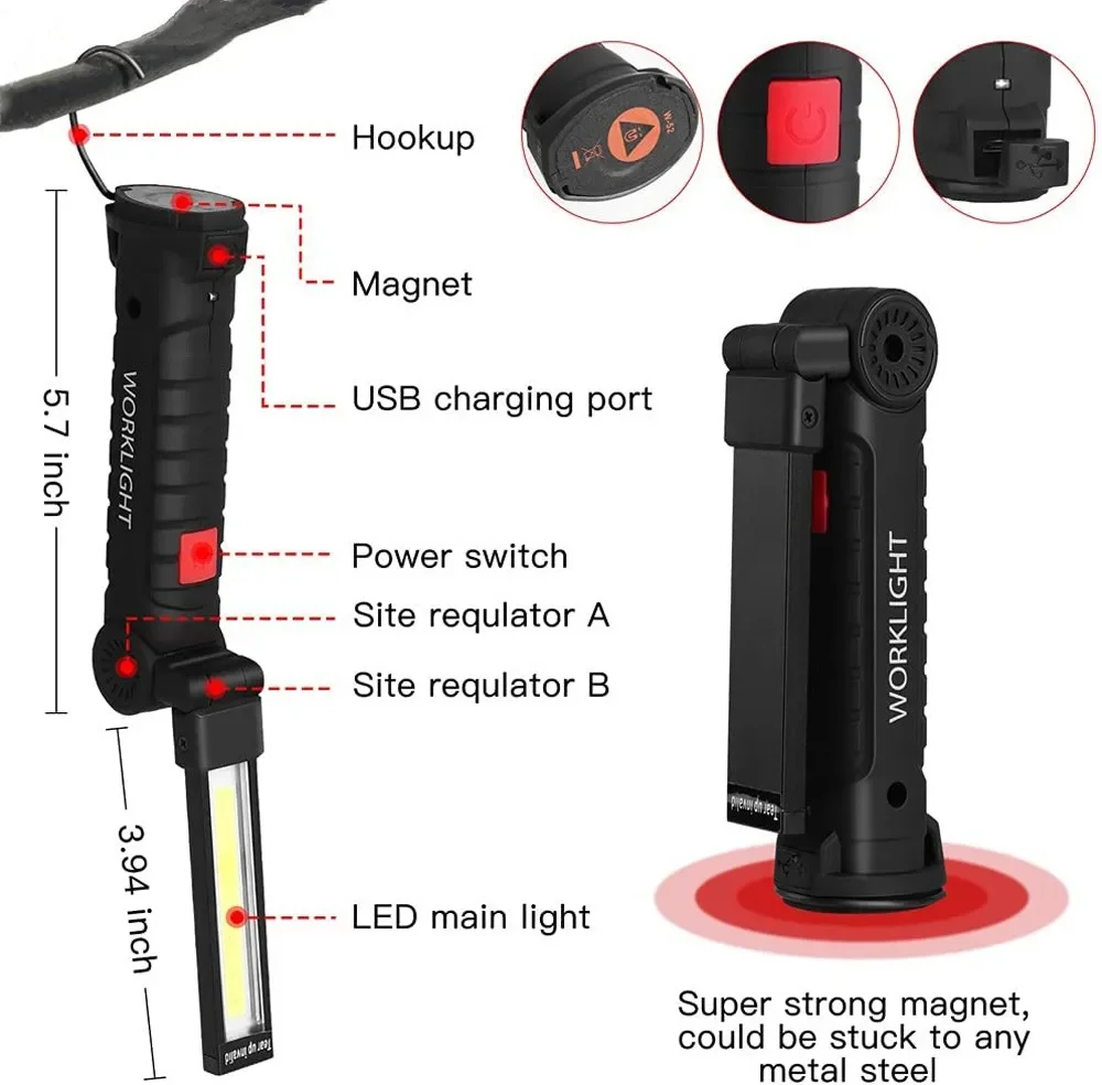 Senter LED COB Portabel Lampu  - Renewable Energy Battery ulasan dan harga