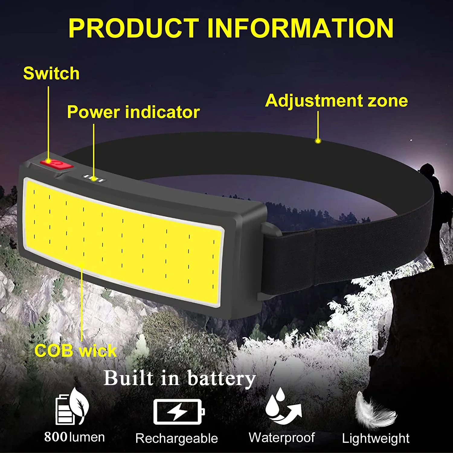 Lampu Depan LED Portabel COB L - Renewable Energy Battery ulasan dan harga