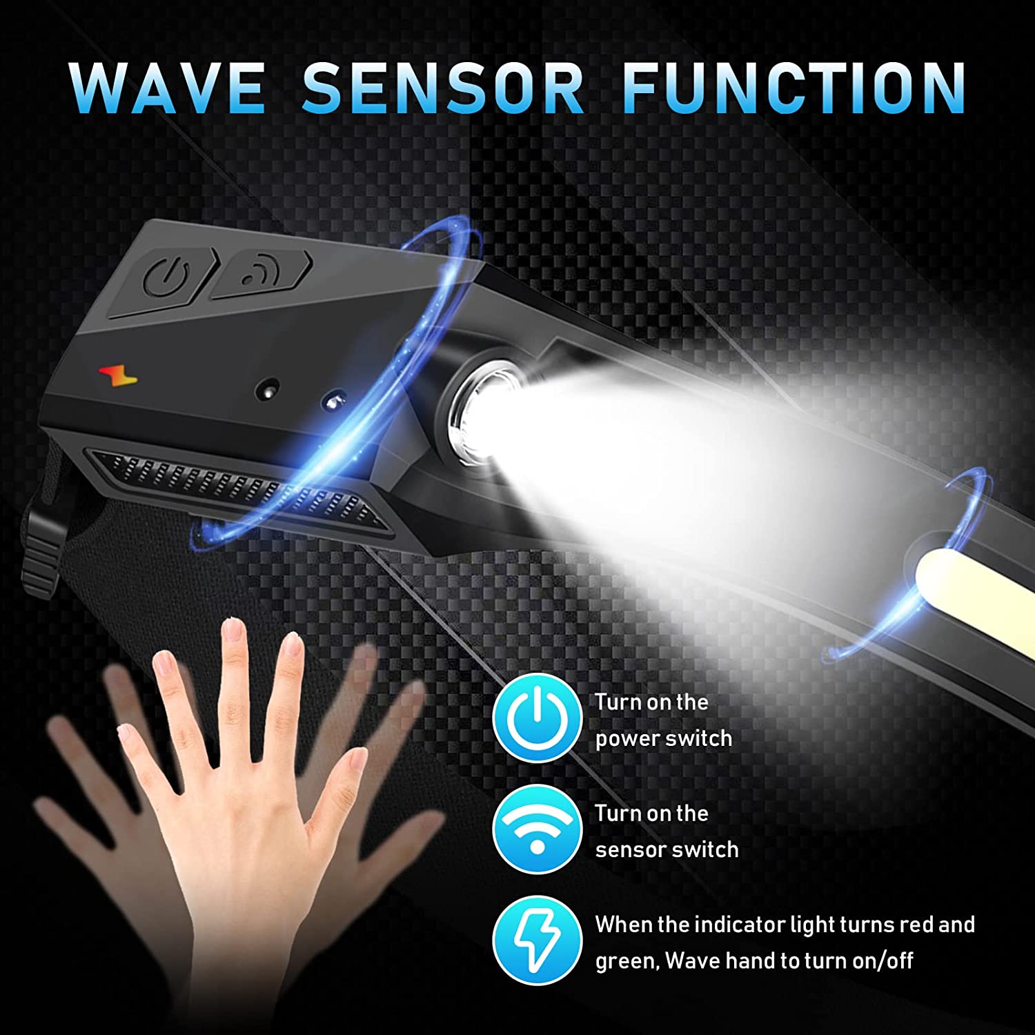 Lampu Depan Sensor LED Senter  - Renewable Energy Battery ulasan dan harga